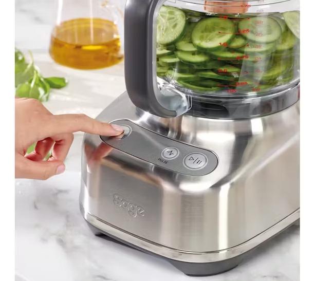 Sage The Paradice 9 Food Processor 650W 9 cups Brushed Aluminium Clear Silver Red