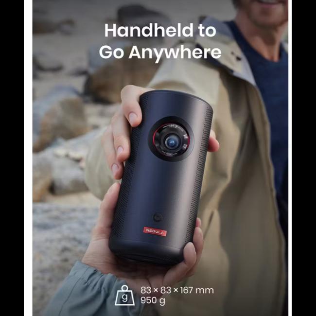 Anker Nebula Capsule 3 Laser Projector Black 1080p Portable with Lens, Nebula