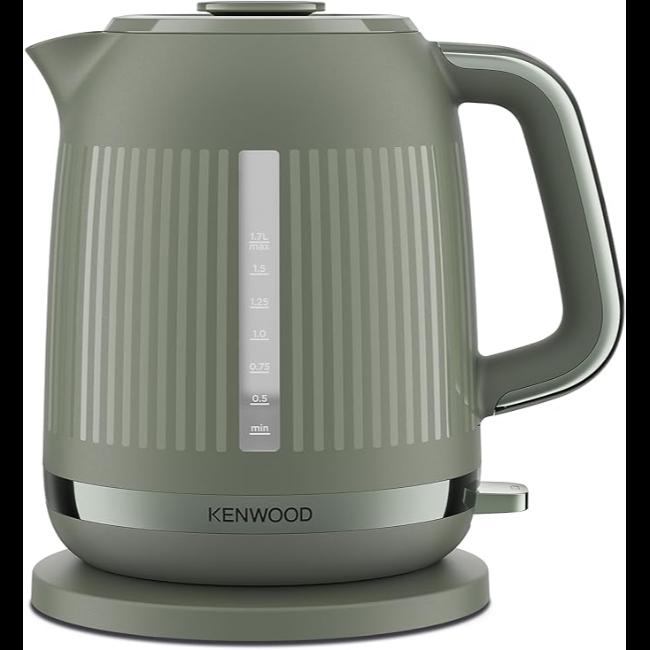 Kenwood Dusk Kettle Olive Green 1.7L 3000W | Water Level Indicator, Handle, Base, Spout, Lid, Striped Design