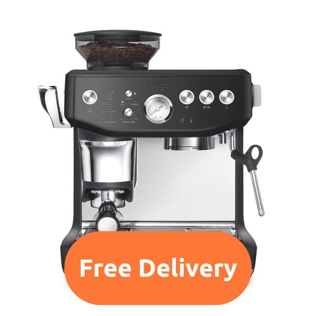 Sage Barista Express Impress Bean to Cup Coffee Machine Black, Integrated Burr Grinder, 25 Grind Settings, Pressure Gauge