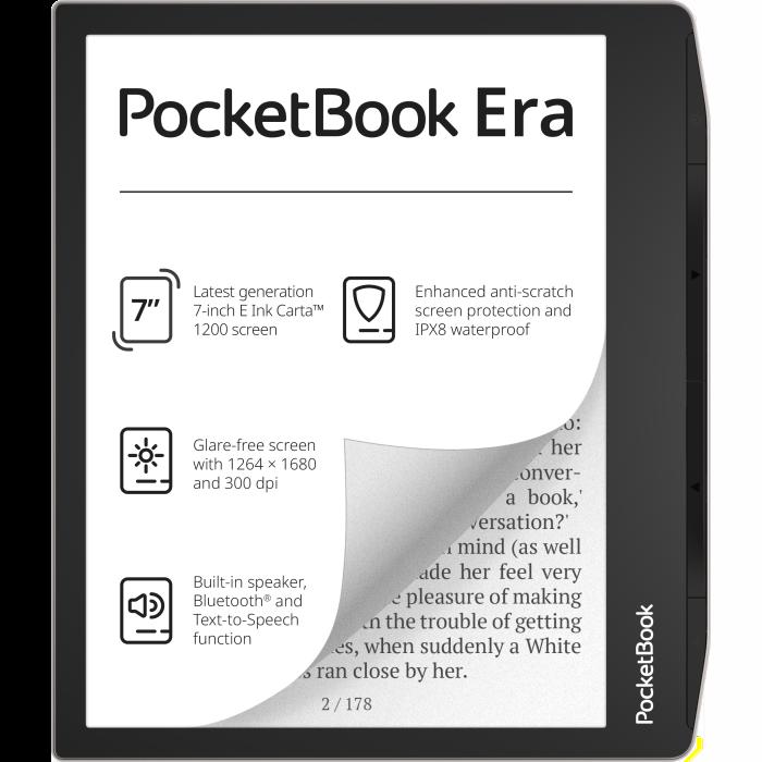 Pocketbook Era 7" eReader 16GB Grey E Ink Carta 1200 Waterproof, Built-in speaker, Bluetooth, Text-to-Speech