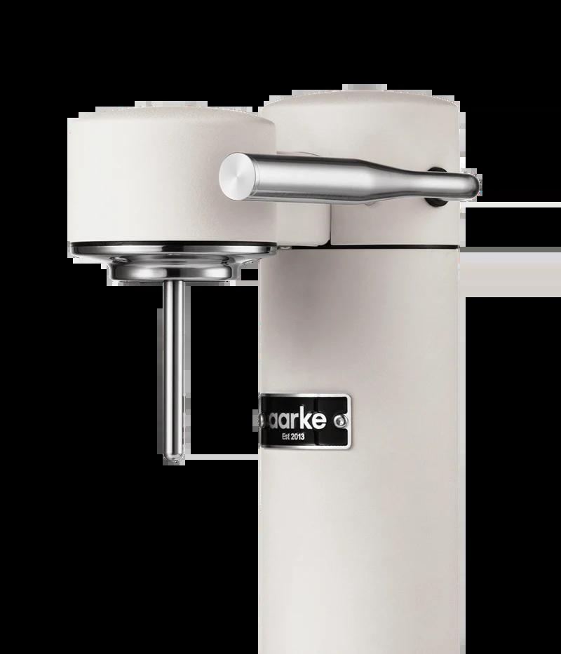Aarke Carbonator 3 Sparkling Water Maker - Matte White, Stainless Steel, Cordless & Electricity-free