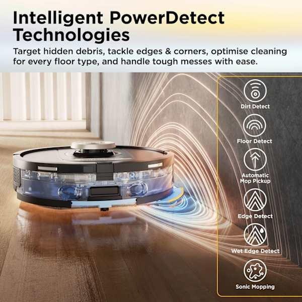 Shark ThermaCharged PowerDetect Robot Vacuum | Wet & Dry | Black | 2-in-1 | Shark