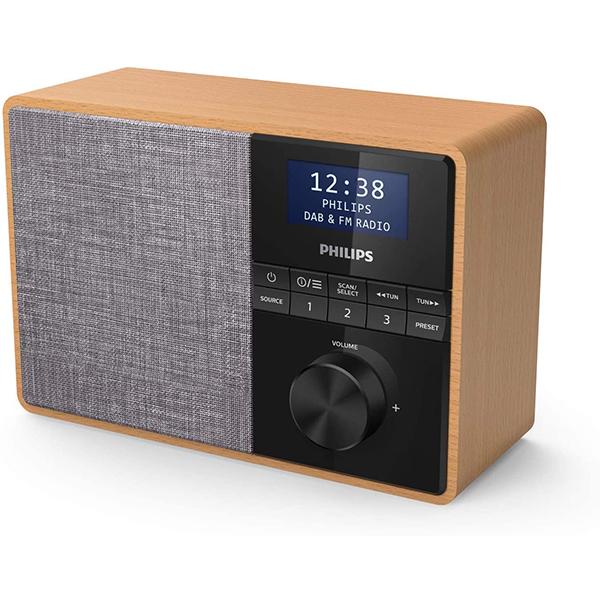 Philips Portable Radio DAB+ FM Bluetooth Black Grey Wood Display