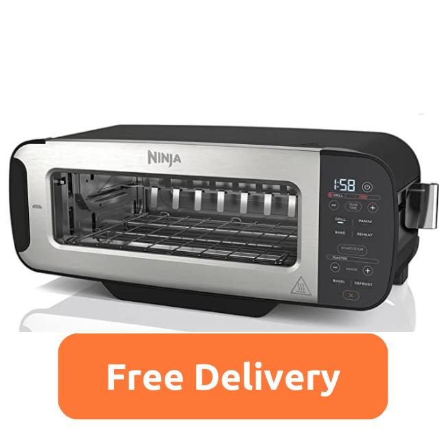Ninja Foodi 3-in-1 Toaster, Grill & Panini Press | Black | Bake, Reheat, Defrost, Bagel