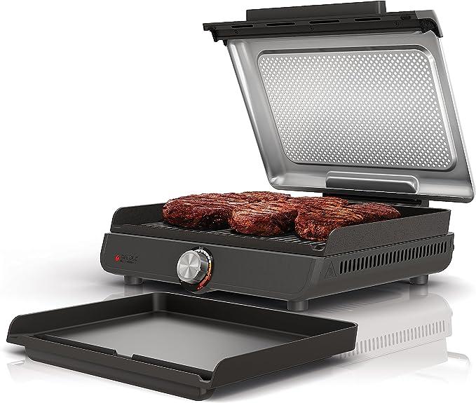 Ninja Sizzle Indoor Grill & Flat Plate | Low Smoke | High-Heat Cooking | Includes Grill Plate & Flat Plate | GR101UK | Free Delivery | 