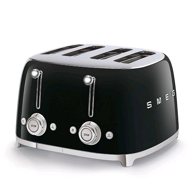 Smeg 4 Slice Toaster Black | Stainless Steel, Stop Button