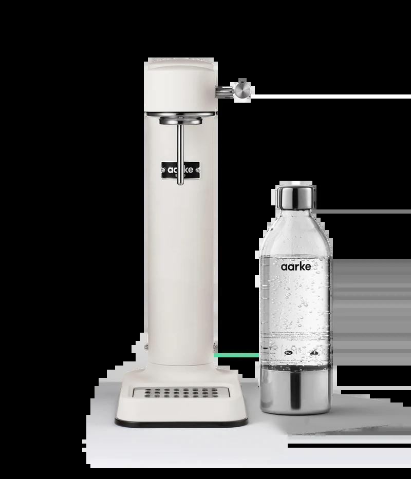Aarke Carbonator 3 Sparkling Water Maker - Matte White, Stainless Steel, Cordless & Electricity-free