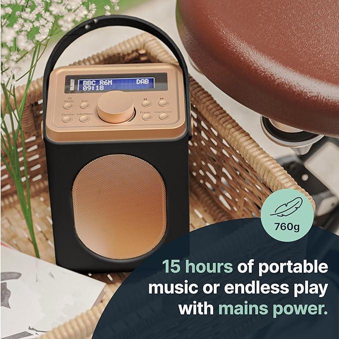 Majority Little Shelford Portable DAB+ FM Radio Bluetooth Black with Carry Handle