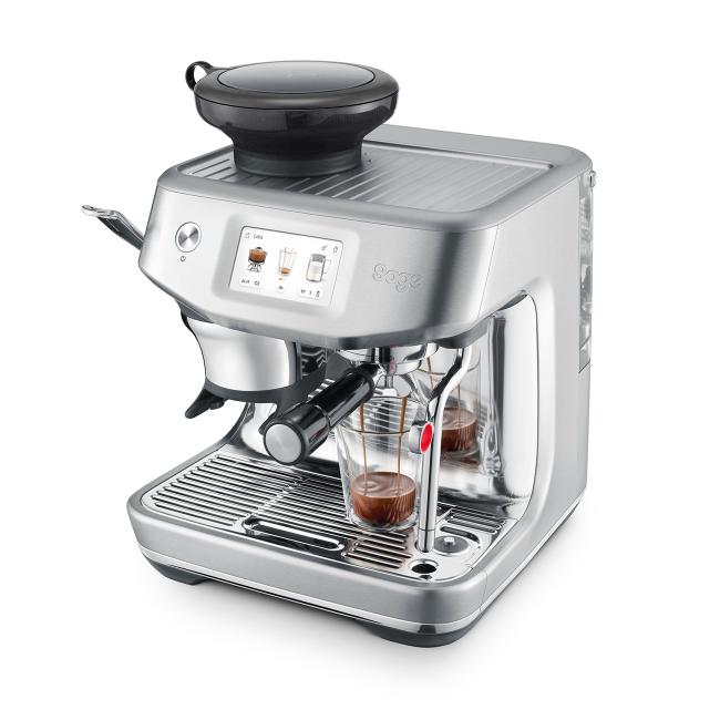Sage Barista Touch Impress Espresso Coffee Machine Brushed Stainless Steel with Cold Extraction, Impress Puck System, Auto MilQ, ThermoJet Heating, 30 Grind Settings, Touchscreen, Barista Guidance, Cold Brew, Cold Espresso, 14 Presets, 15-bar Pressure, 9-bar Extraction