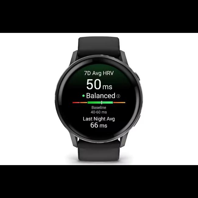 Garmin Venu 4 41mm Smartwatch Black Slate AMOLED Display Silicone Strap Stainless Steel Bezel 5 ATM Water Rating Health Fitness GPS