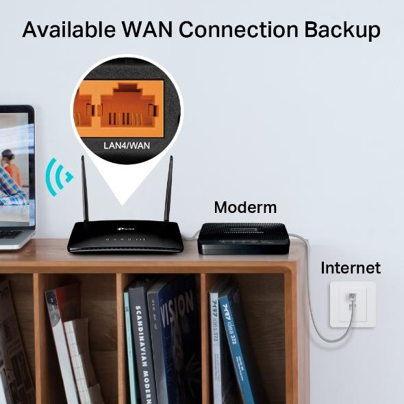 TP-Link Archer MR200 4G LTE Router - Dual Band, Wi-Fi 5, Black, Antennas