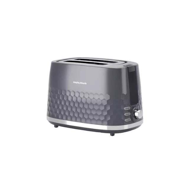Morphy Richards Hive Toaster Grey | 2 Slice | Defrost & Reheat Setting | Variable Browning Control