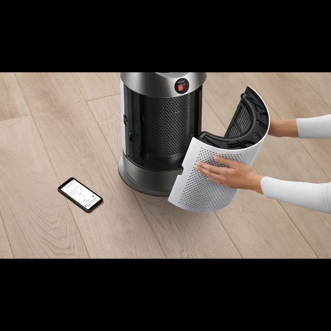 Dyson Purifier Hot+Cool HP1 White Air Purifier and Fan Heater with Air Multiplier Technology 350 Oscillation MyDyson App Connectivity 5.26kg 770mm Height 81m³ Coverage 63dB Sound Level