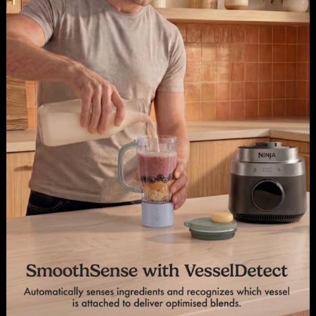 Ninja CrushBOSS 2-in-1 Blender LB301UKBK Onyx 1200W with 2.1L Jug & 710ml Tumbler - BPA Free, Auto-iQ, Pro Extractor Blades, Smart Presets, VesselDetect, Includes Strawberries, Bananas, Ice, Blueberries