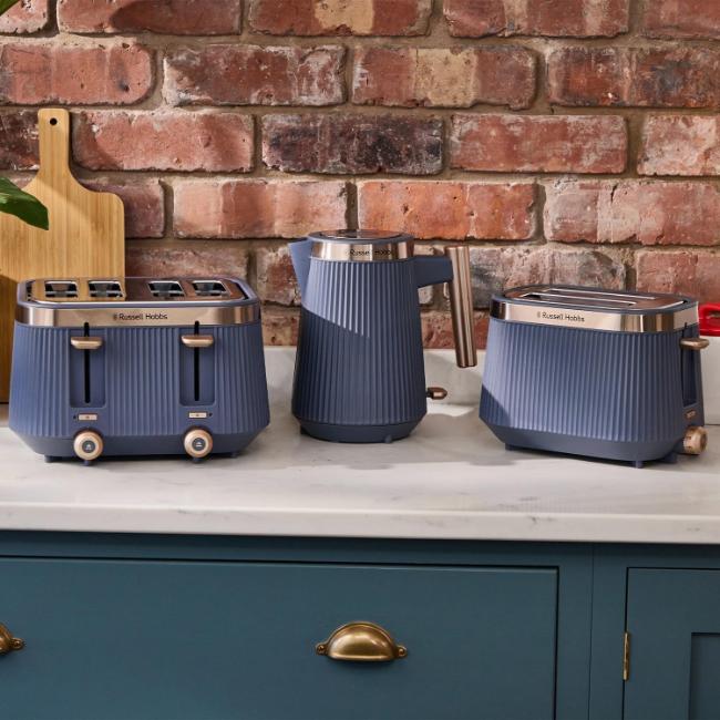 Russell Hobbs Bronte Kettle 1.7 Litres Navy Blue - Gold Accents, Matte Finish, Distinctive Design