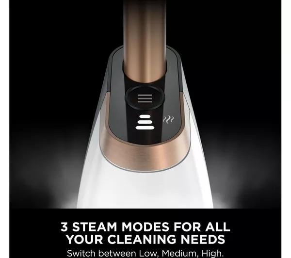 Shark SteamSpot S2001UK Steam Mop with Steam Blaster Technology - Lightweight, 3 Modes, 2x Dirt Grip Pads, 2.2kg, White/Copper