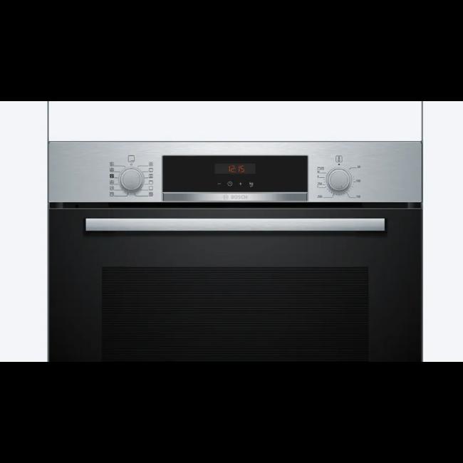 Bosch Series 4 Built-in Oven with Added Steam, 71L, A+ Energy Efficiency, Stainless Steel, Black