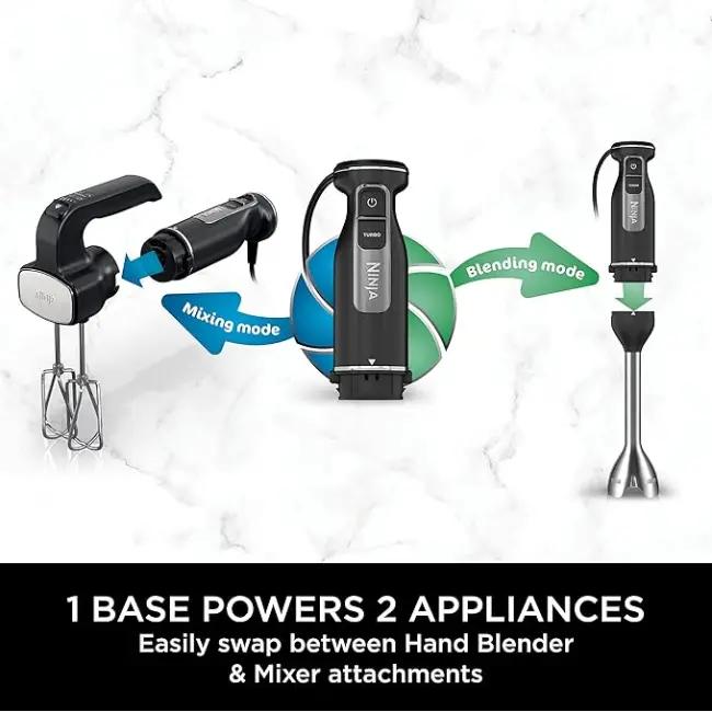 Ninja Foodi Hand Blender & Mixer CI090UK Black 850W with Turbo