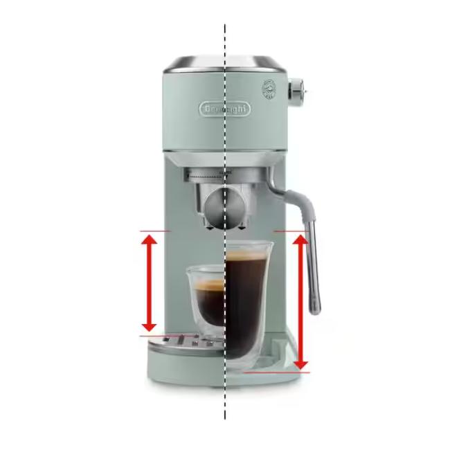 DeLonghi Dedica Duo Coffee Machine - Green | Cold Brew & Milk Steam Wand