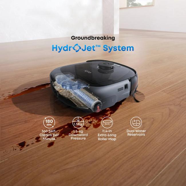 Eufy Omni E25 2-in-1 Robot Vacuum and Mop - Black | 20,000 Pa Suction, HydroJet Mopping, DuoSpiral Brushes, CornerRover Arm, AI.See Obstacle Avoidance, Hands-Free Station