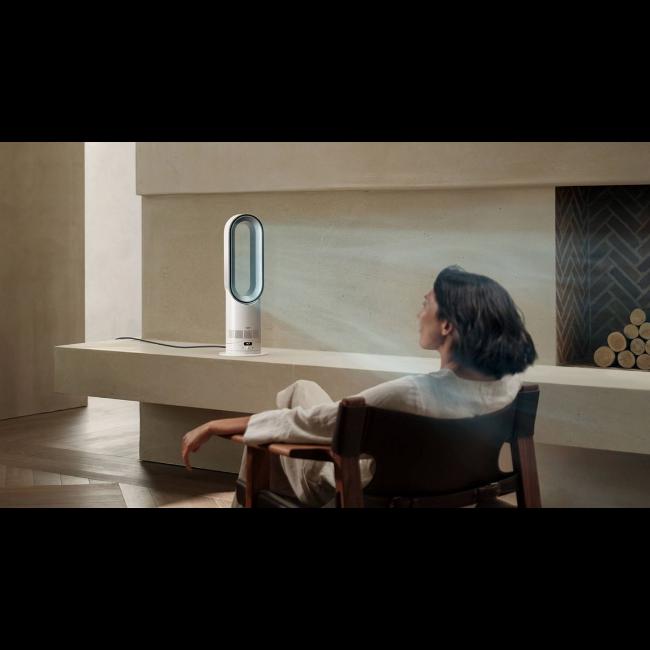 Dyson Hot+Cool HF1 Smart Fan Heater - White | Air Multiplier, Intelligent Climate Control, Remote, Sleep Mode, 26dB, 2.59kg, 585mm Height