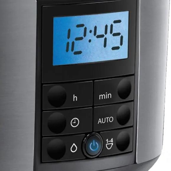 Russell Hobbs Buckingham Coffee Maker Stainless Steel 1.25L Digital Display Glass Carafe