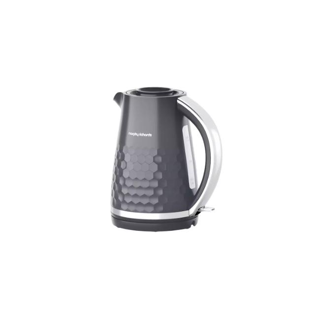 Morphy Richards Hive Grey 1.5L Kettle | 3000W | Honeycomb Pattern, Water Level Indicator, Spout, Handle