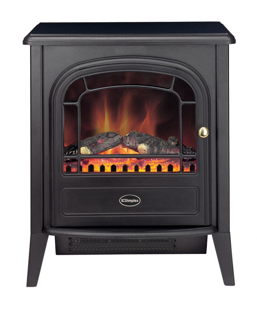 Dimplex Club Electric Stove | Black | 2kW Heat Settings | Flame Effect | Log Effect