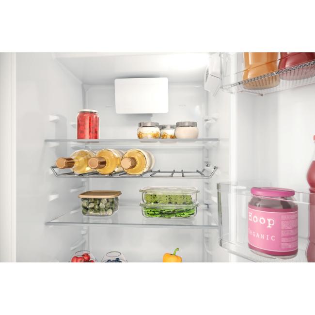 Hotpoint Integrated Fridge with Low Frost, LED Lighting, Adjustable Door Storage, Inverter Compressor, White