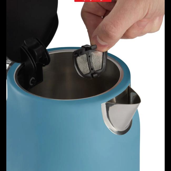 Russell Hobbs Hanley Kettle - Blue, 1.7l, Stainless Steel, Handle, Water Level Indicator