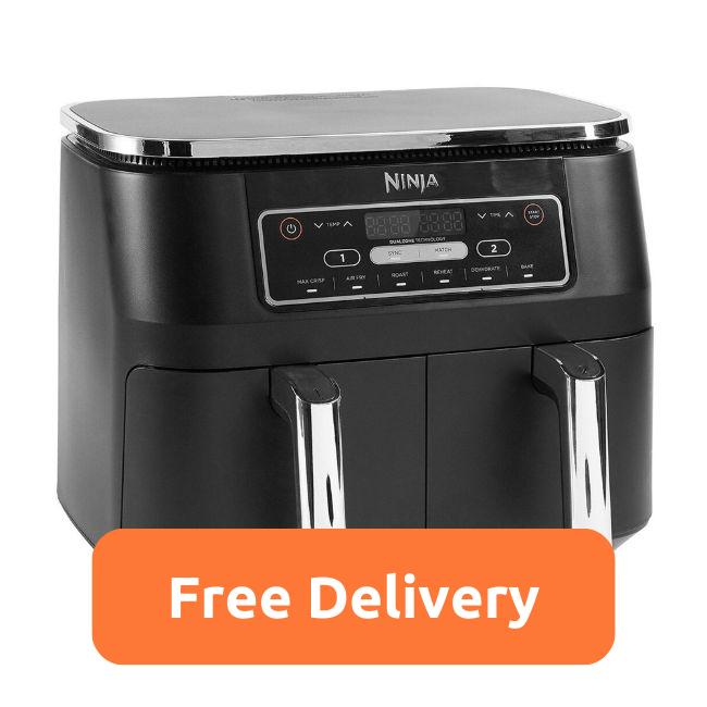 Ninja Foodi Dual Zone Air Fryer AF300UK | 7.6L Capacity | Air Fry, Max Crisp, Roast, Bake, Reheat, Dehydrate | Free Delivery