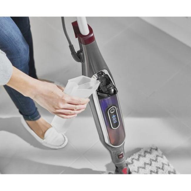 Shark Klik n' Flip Steam Mop S6003, Steam Blast, Dirt Grip Pads, Bordeaux/Steel Grey