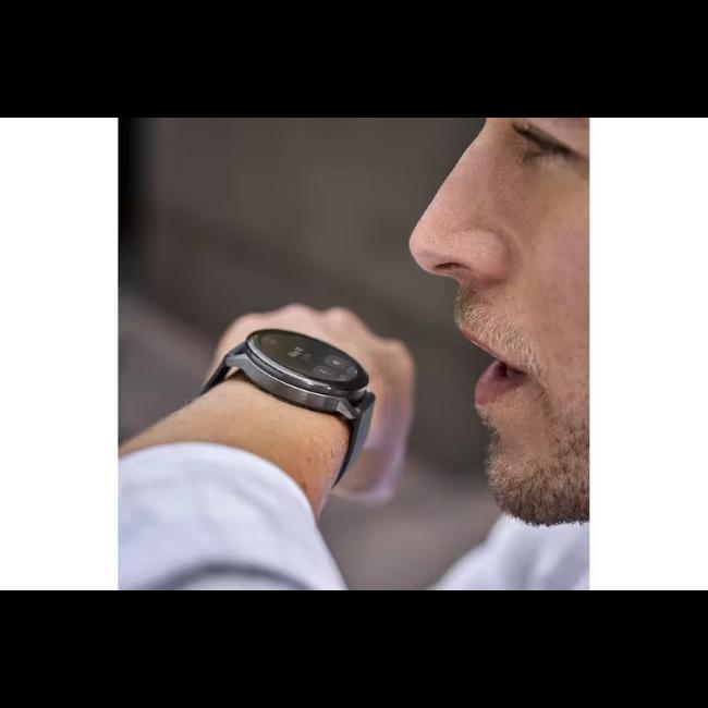 Garmin Venu 4 41mm Smartwatch Black Slate AMOLED Display Silicone Strap Stainless Steel Bezel 5 ATM Water Rating Health Fitness GPS