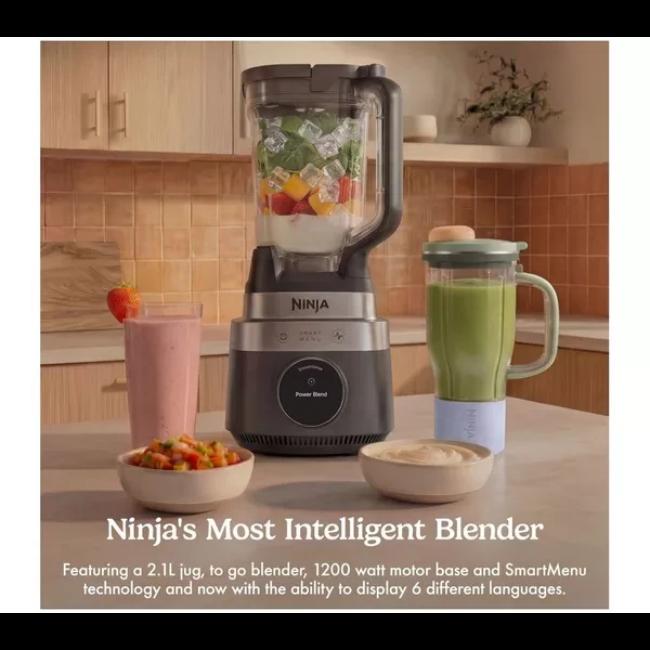 Ninja CrushBOSS 2-in-1 Blender LB301UKBK Onyx 1200W with 2.1L Jug & 710ml Tumbler - BPA Free, Auto-iQ, Pro Extractor Blades, Smart Presets, VesselDetect, Includes Strawberries, Bananas, Ice, Blueberries