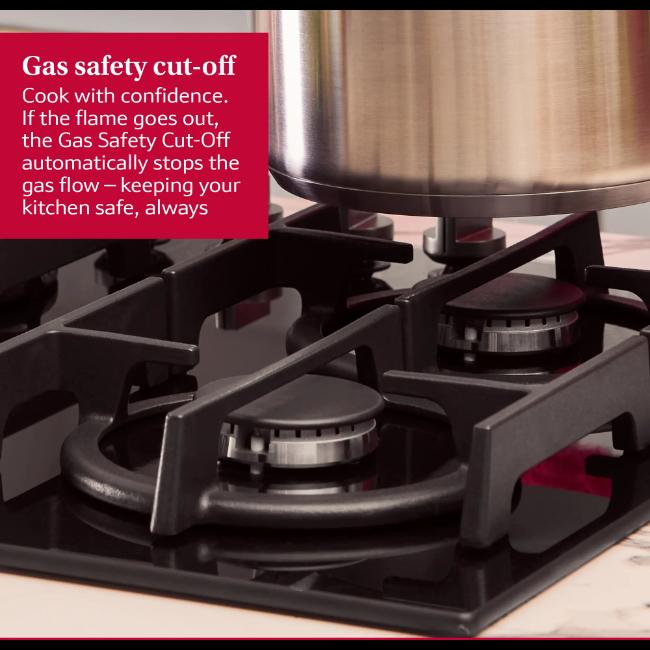 Neff N70 75cm Black Gas on Glass Hob with FlameSelect, Wok Burner, Cast Iron Supports, and Gas Safety Cut-Off
