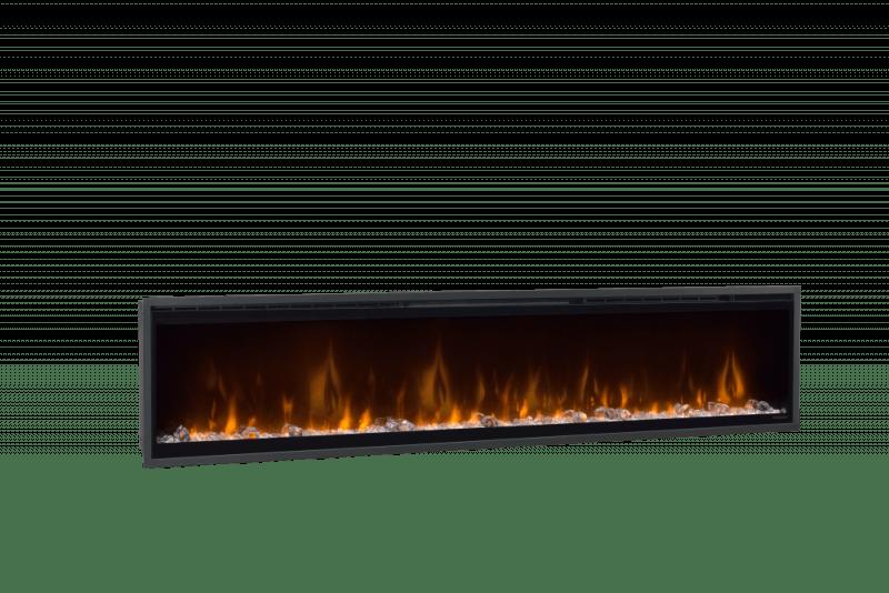 Dimplex Ignite 74" Frameless Electric Fireplace with Optiflame LED Flame Effect, 2.0kW Heat Output, Black Glass and Steel