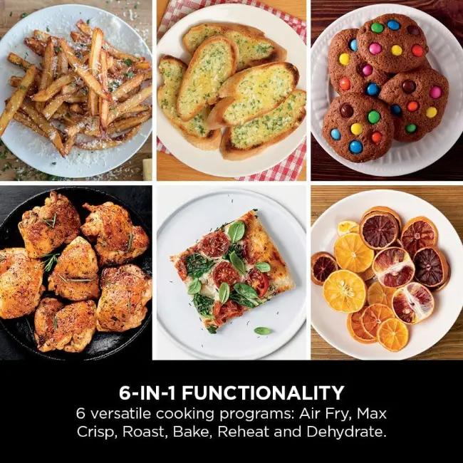 Ninja Double Stack 7.6L Dual Drawer Air Fryer Black with Air Fry, Roast, Bake, Reheat, Dehydrate, Max Crisp