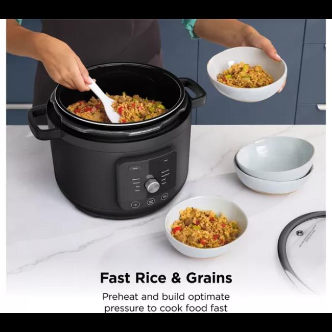 Ninja HyperHeat 6L 9-in-1 Pressure & Rice Cooker PC201UK - 1200W, Black, Easy-Clean Ceramic Coating, Digital Display, Control Dial, Power, Start/Stop, Keep Warm