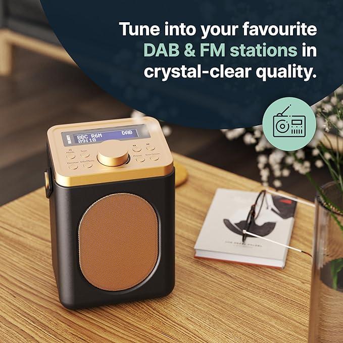 Majority Little Shelford Portable DAB+ FM Radio Bluetooth Black with Carry Handle