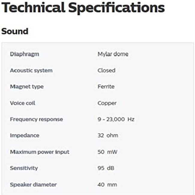 Philips TV Headphones Silver/Black | Sound Isolation, In-Cord Volume Control, Extra Long Cable