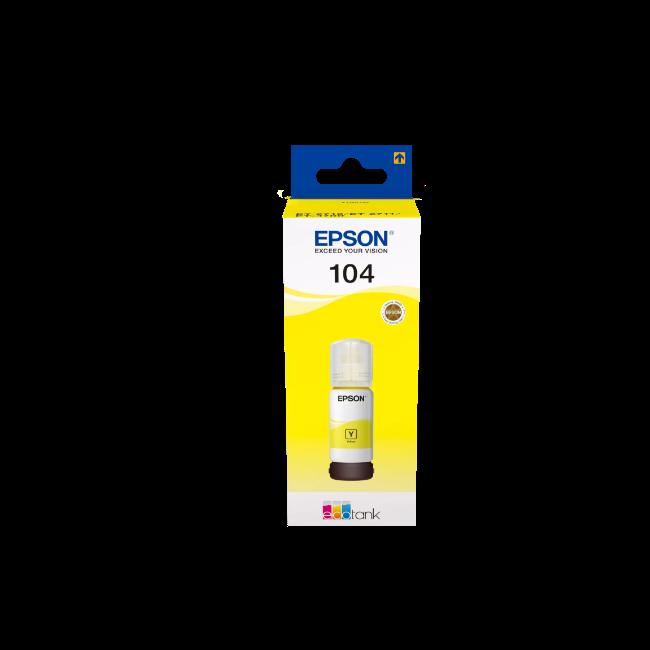 Epson 104 Yellow Ink Bottle 65ml - Prints up to 7,500 pages