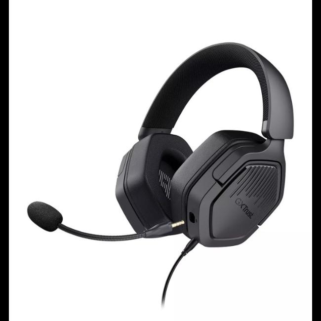 Trust GXT492 Carus Gaming Headset | Black | 50mm Drivers | Detachable Mic | Multiplatform Compatibility