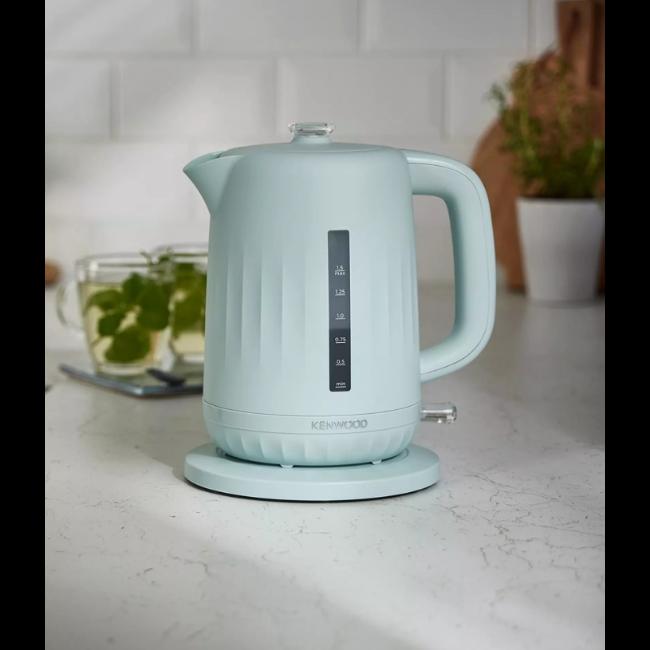 Kenwood Ripple Kettle ZJP06.000BL Eggshell Blue 1.5L 3000W Rapid Boil Perfect Pour Water Level Indicator Automatic Safety Boil-Dry Protection Removable Filter 22.35 x 18 x 24.75 cm
