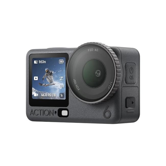 DJI Osmo Action 6 Adventure Combo Black Action Camera 1/1.1-Inch Sensor f/2.0-f/4.0 Aperture 4K/120fps 155° FOV 20m Waterproof 50GB Storage 4-Hour Battery