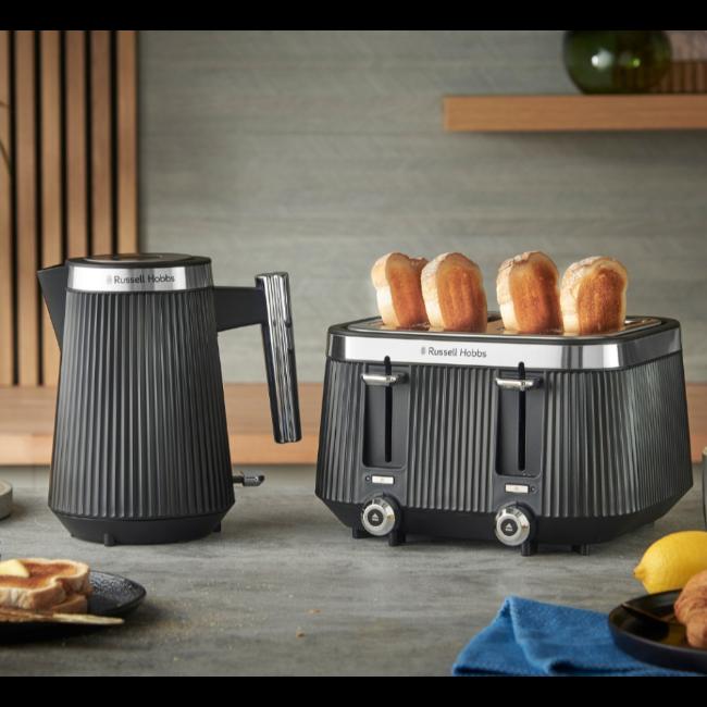 Russell Hobbs Bronte Kettle 1.7L Black Fluted Chrome Accents