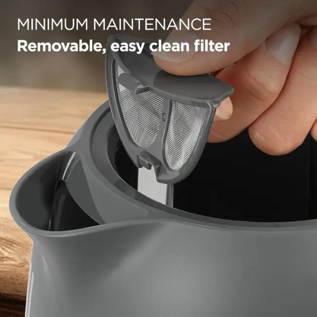 Kenwood Dusk Kettle 1.7L Slate Grey with Water Level Indicator, 360 Degree Base, Handle