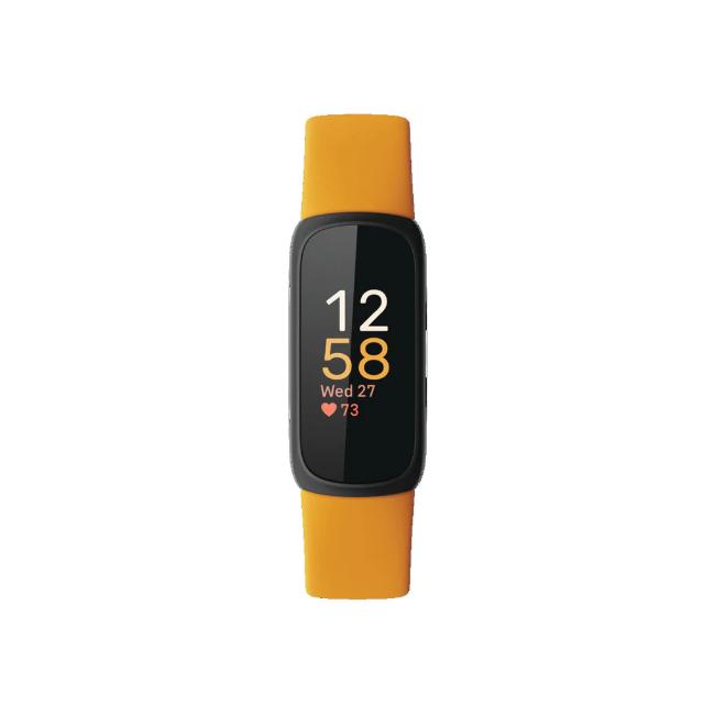 Fitbit Inspire 3 Fitness Tracker - Morning Glow, Black, Digital Display, Orange Band