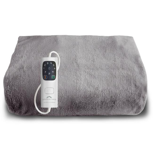 Dreamland Luxury Snuggle Up Heated Throw | Grey | Intelliheat | 160x120cm | Washable | 6 Heat Settings | 5 Min Heat Up