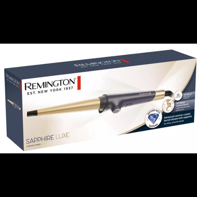 Remington Sapphire Luxe Curling Wand Blue & Gold Conical Barrel